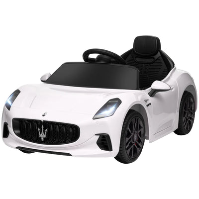 AIYAPLAY Macchina per Bambini 12V Maserati Gran Turismo Folgore con Telecomando, Età 3-5 Anni, Bianco