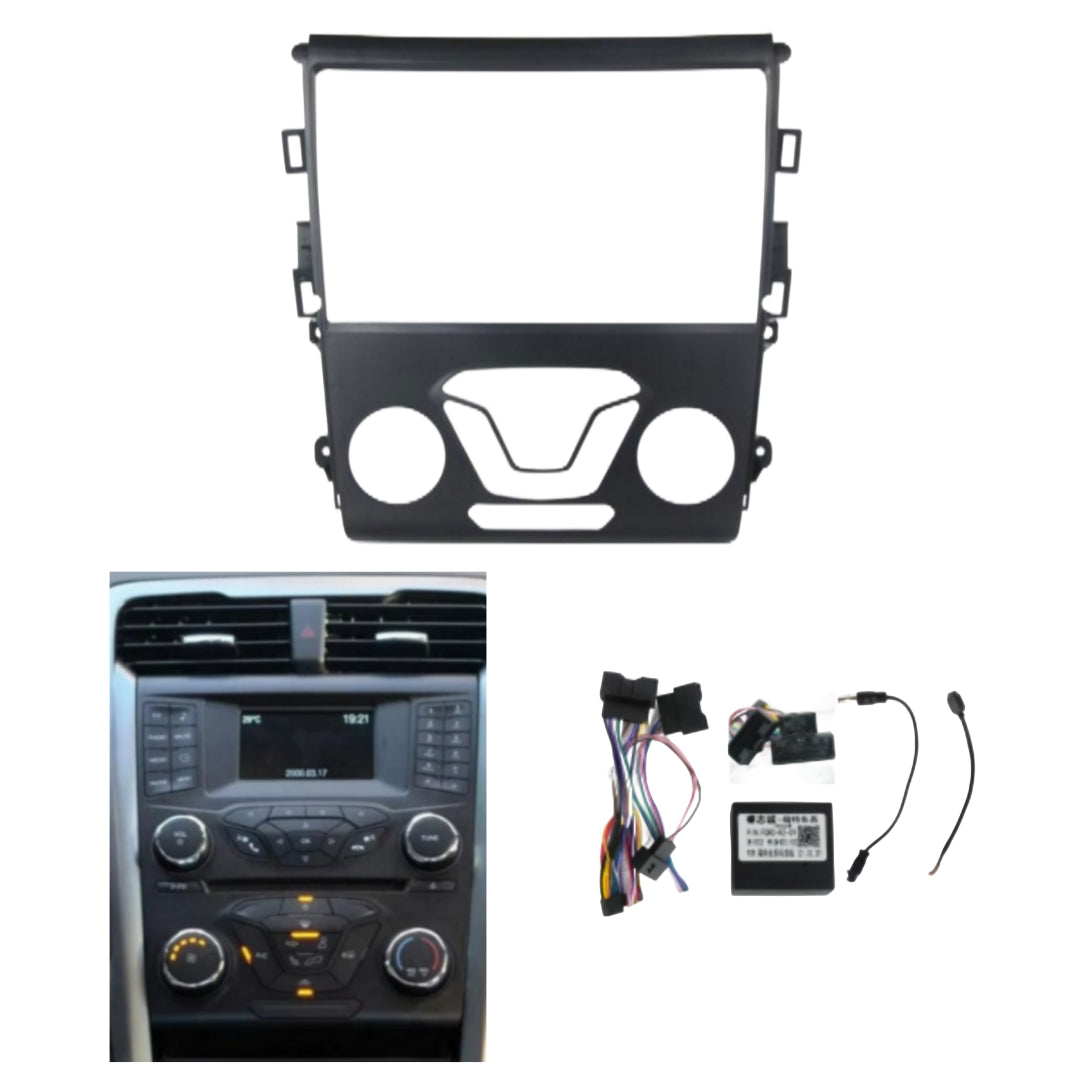Kit Montaggio Autoradio 9"Pollici Ford Mondeo, Fusion (2013-2018) Mascherina, Cablaggio per Autoradio Android