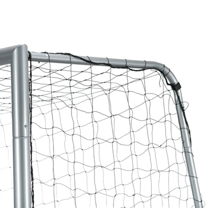 SPORTNOW Porta da Calcio Grigia 300x120x200 cm con Viti e Picchetti inclusi, in PE e Metallo