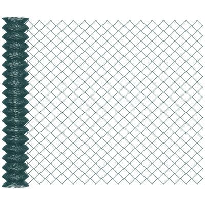 Outsunny Rete di Recinzione in Acciaio e PVC per Spazi Esterni, Rotolo da 25m e Altezza 1.7m, Verde
