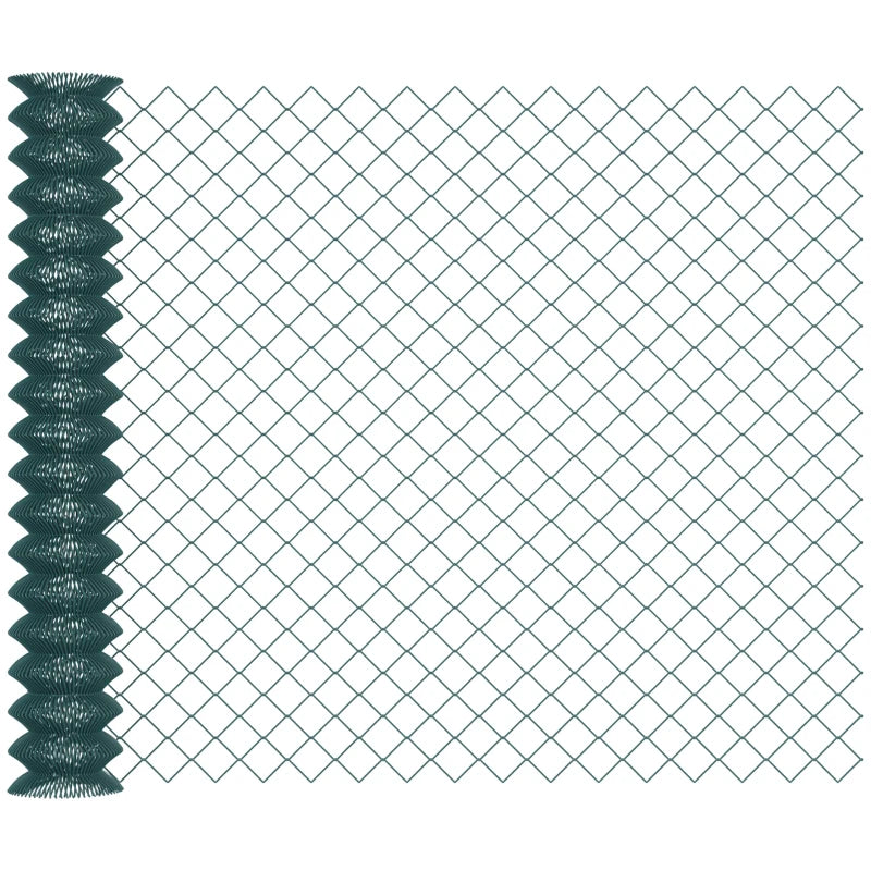 Outsunny Rete di Recinzione in Acciaio e PVC per Spazi Esterni, Rotolo da 25m e Altezza 1.7m, Verde