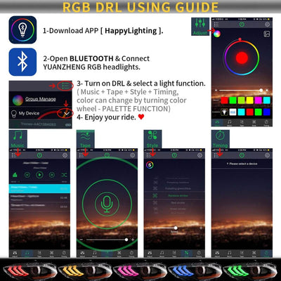 Fanali Anteriore Completo per Ford Mustang 6ª Serie (2018-2024) a LED, RGB