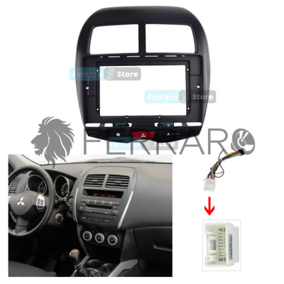 Kit Montaggio Autoradio 10.1"Pollici Mitsubishi, Peugeot 4008, Citroen C4 AirCross (2010-2018) Mascherina, Cablaggio Autoradio Android