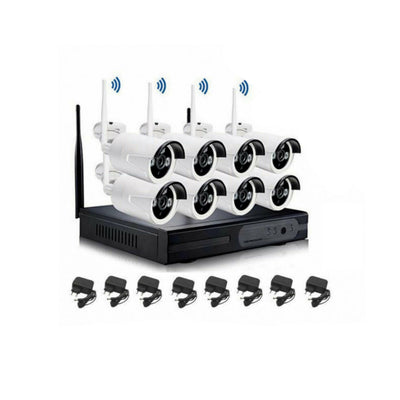 Video Surveillance Kit x8 Cameras [Wireless] - Surveillance, Wireless, Complete Set, Cameras, AHD, Infrared, Full HD