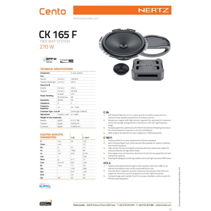 Hertz Kit 4 Casse | CK 165 F | Anteriori | Citroen C3 Aircross 2017>