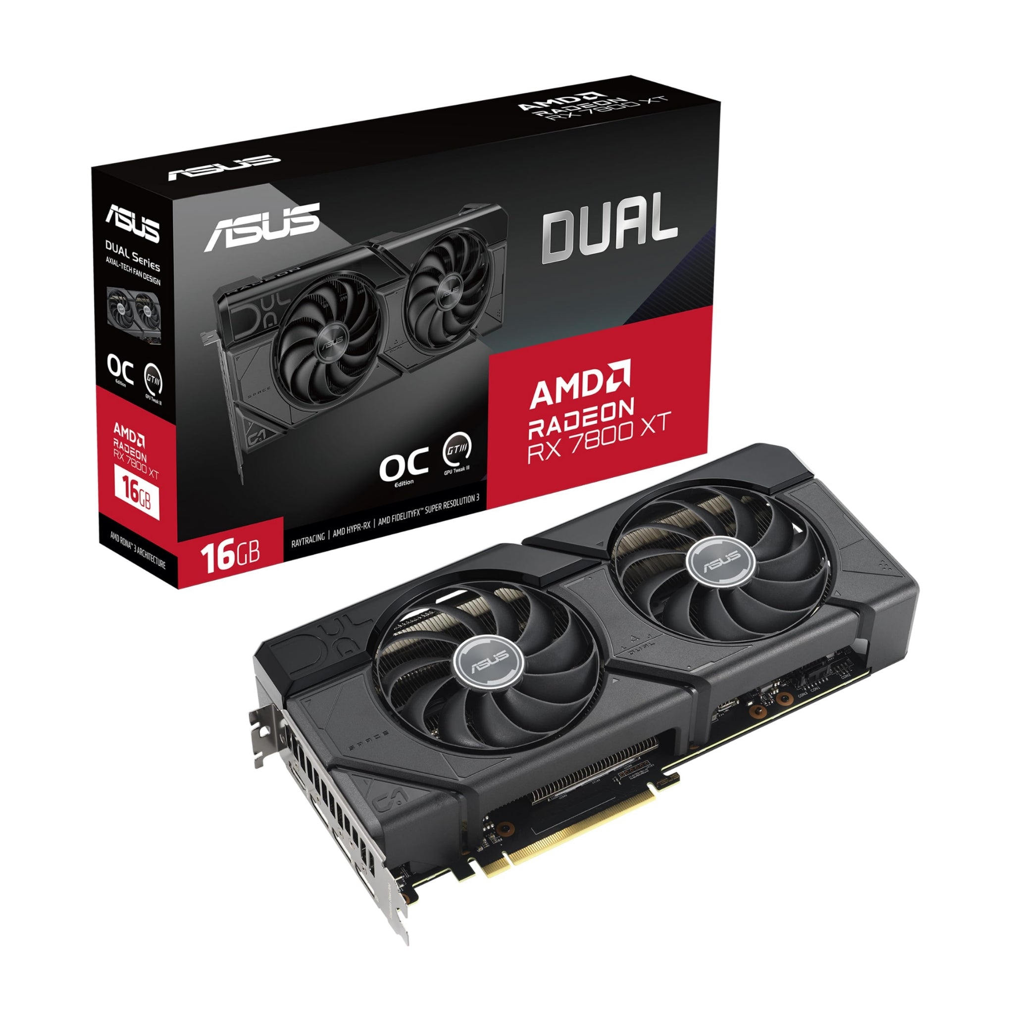 ASUS Dual RX7800XT-O16G AMD Radeon RX 7800 XT 16 GB GDDR6