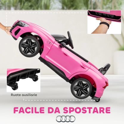 HOMCOM Auto Elettrica per Bambini 3-5 Anni con Telecomando, Sospensioni e Clacson, 103x58x41 cm, Rosa