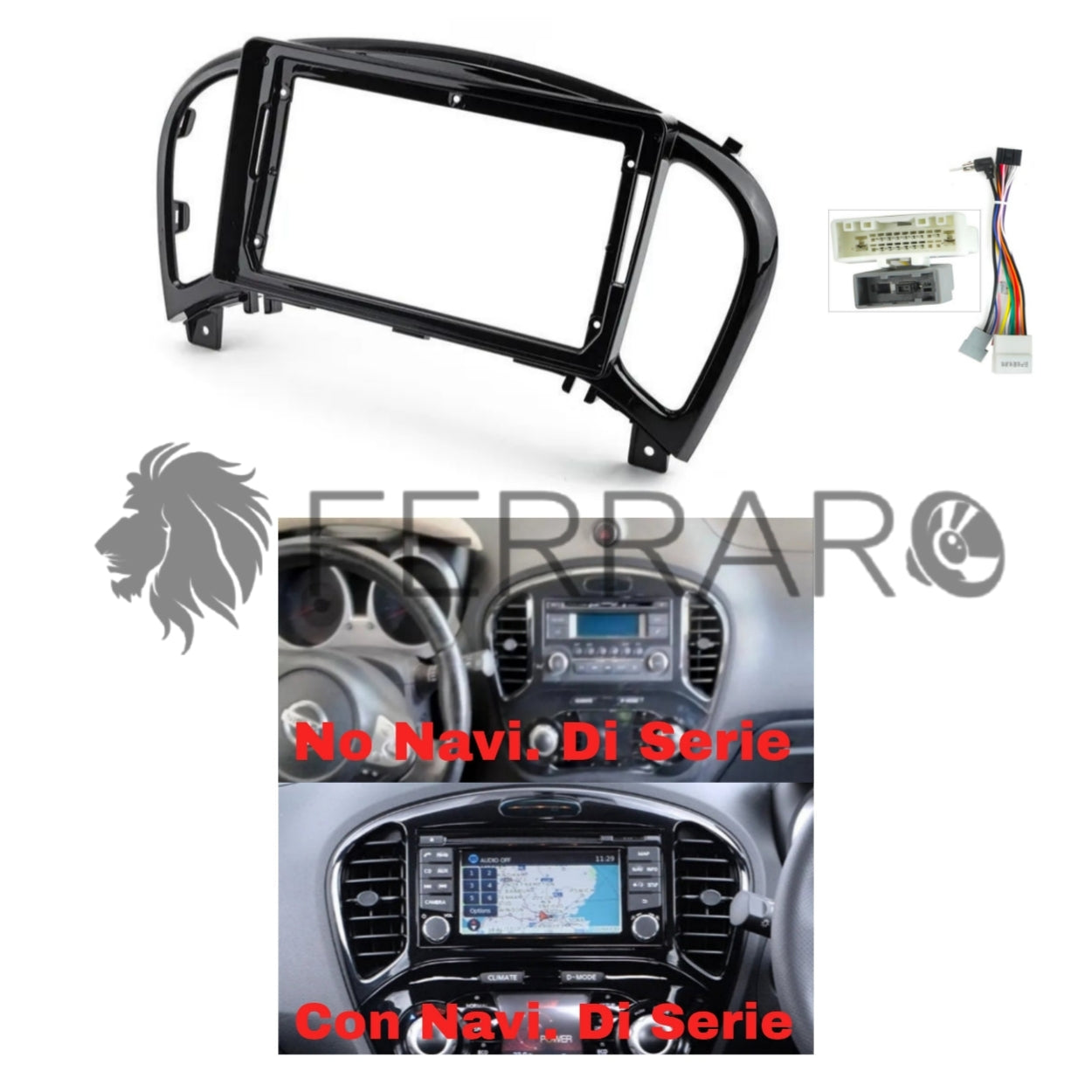 Kit Montaggio Autoradio 9"Pollici Nissan Juke (2010-2021) Mascherina, Cablaggio Autoradio Android