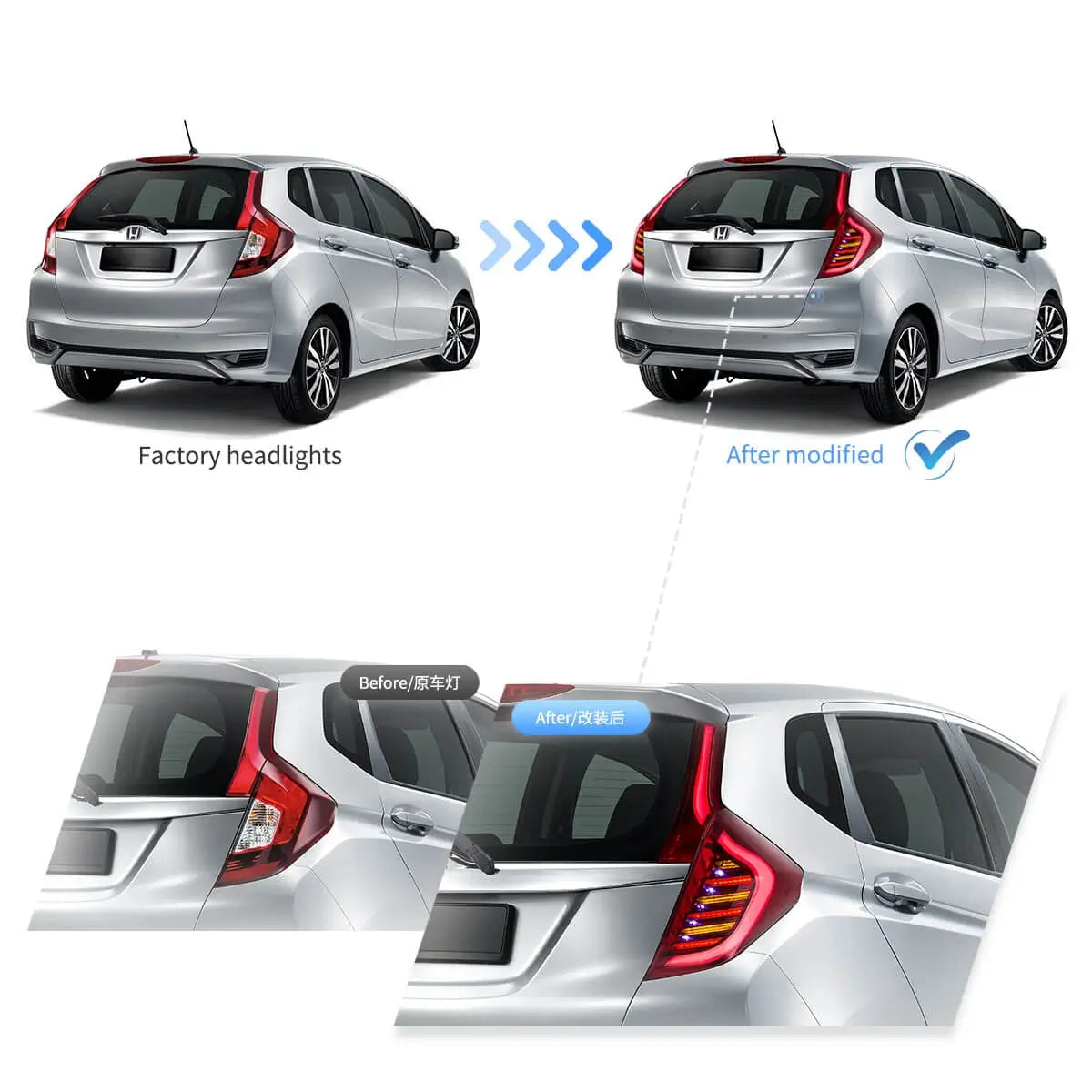 Fanali Posteriore Completo per Honda Fit/Jazz (2015-2020) a LED