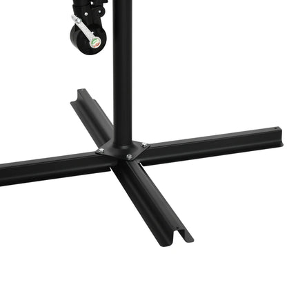 Outsunny Ombrellone da Giardino 3x3 m con Zanzariera, Apertura a Manovella e Base a Croce, Verde