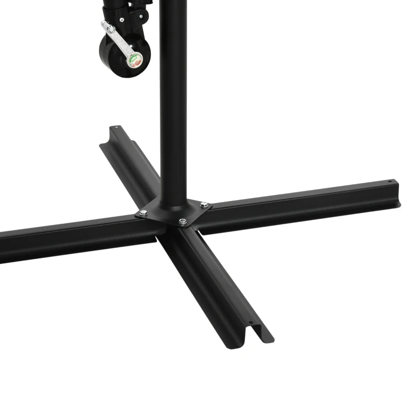 Outsunny Ombrellone da Giardino 3x3 m con Zanzariera, Apertura a Manovella e Base a Croce, Verde