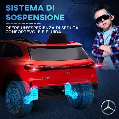 HOMCOM Macchina Elettrica per Bambini 3-8 Anni con Telecomando, Fari e Clacson, Rossa e Nera