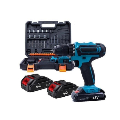 Percussion Drill Screwdriver - Double Battery 48V, with Accessories and Case