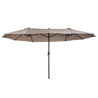 Outsunny Ombrellone da Giardino Doppio con Apertura a Manovella, in Acciaio e Poliestere, 460x270x240 cm