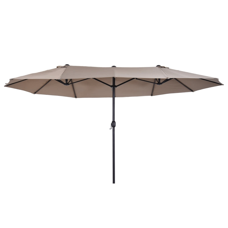 Outsunny Ombrellone da Giardino Doppio con Apertura a Manovella, in Acciaio e Poliestere, 460x270x240 cm