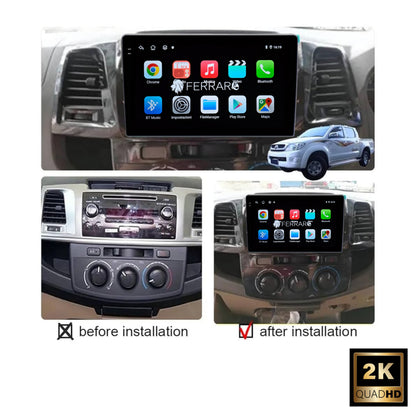 Autoradio per Toyota Fortuner Hilux Revo Vigo 9" 2K | 2007-2015 | Android | Bluetooth | CarPlay | Android Auto | 12/256GB Ram