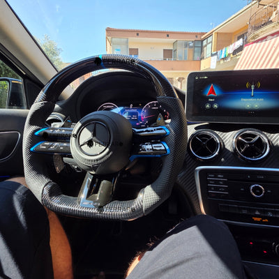 Volante per Mercedes, Blu, Logo Nero, AMG