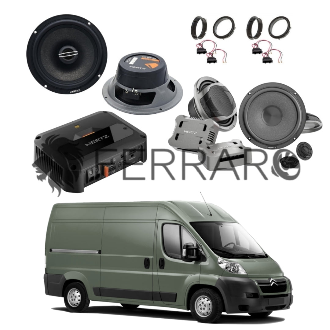Hertz Sound Amplificatore CP 4.800 4 Canali 4x190w, CK 165, CX 165, Set Cavi, per Citroen Jumper (2006+)