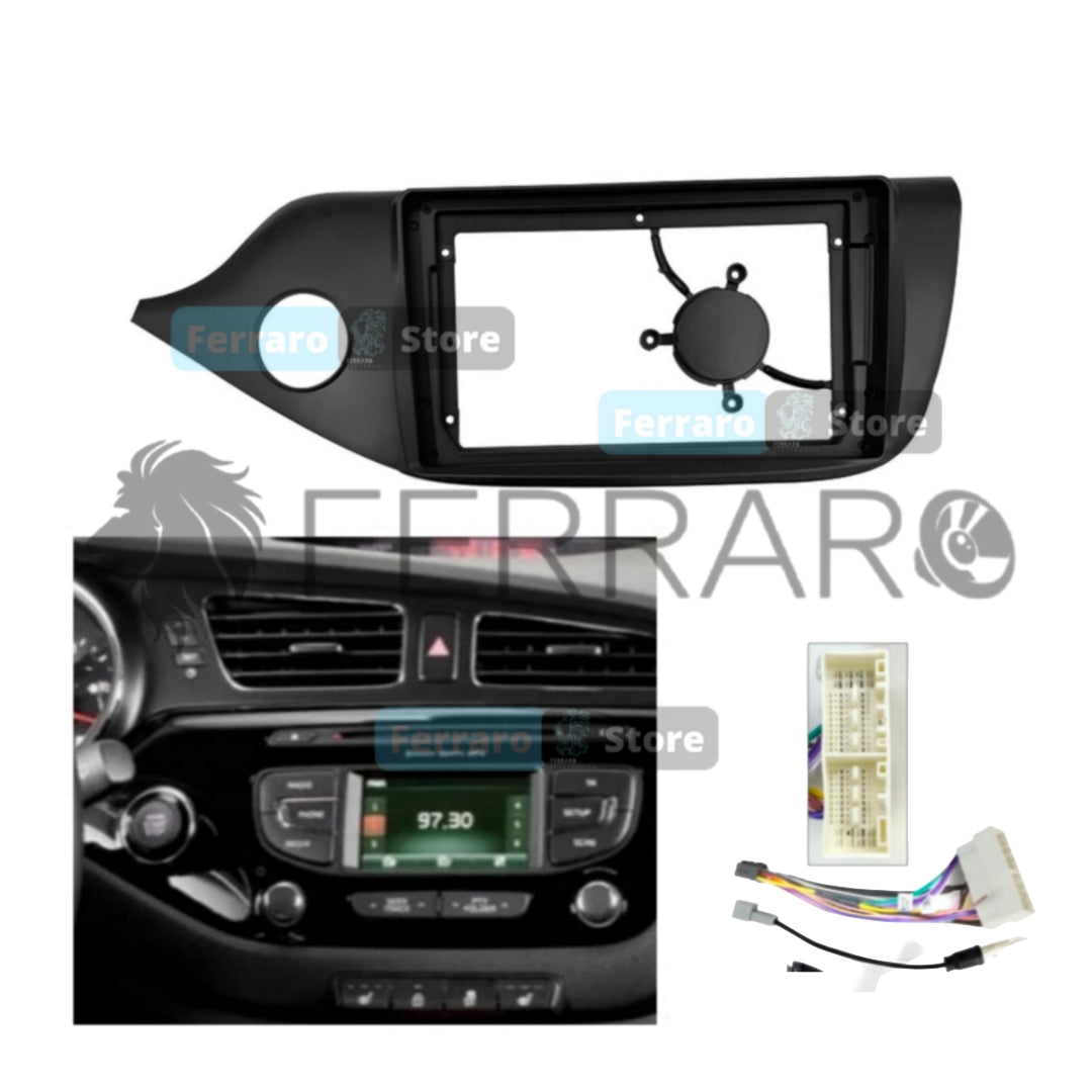 Kit Montaggio Autoradio 9"Pollici,  Kia Ceed (2012-2018) Mascherina, Cablaggio per Autoradio Android
