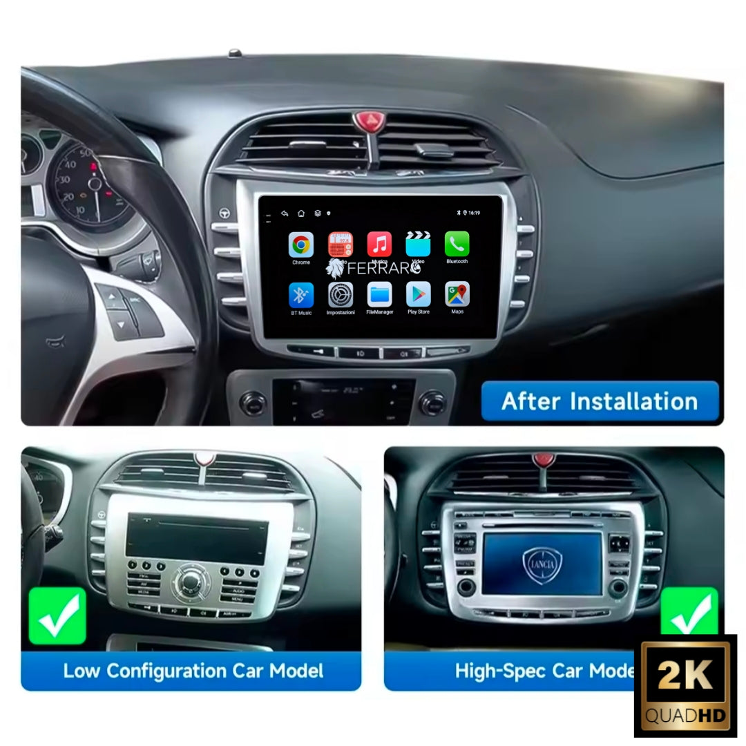 Autoradio per Lancia Delta 9" 2K | 2008-2014 | Android | Bluetooth | CarPlay | Android Auto | 12/256GB Ram