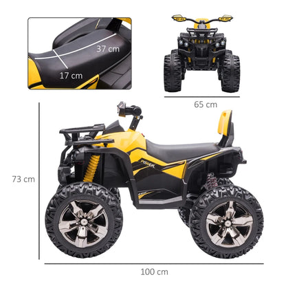 HOMCOM Quad per Bambini Elettrico 12V con Fari e Batteria Ricaricabile, Età 3-5 Anni, 100x65x73cm, Giallo