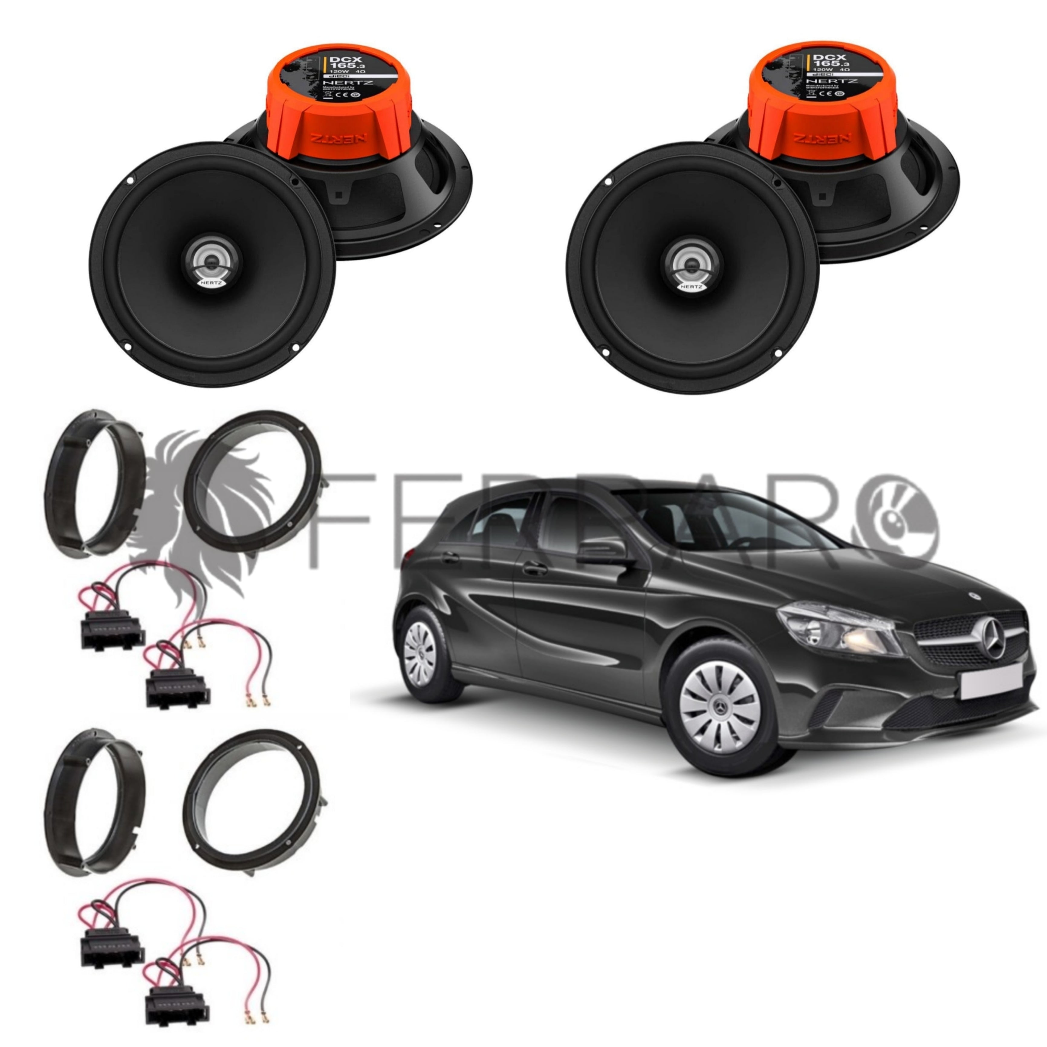 Hertz Kit 4 Casse | DCX 165.3 | Ant/Post | Mercedes Classe A/B w176/w246