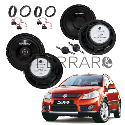 FerraroStore Kit 6 Altoparlanti | ASK-165.2 | ASC-652PC | Ant/Post | Suzuki SX4, S-Cross (Dal 2006 in Poi)