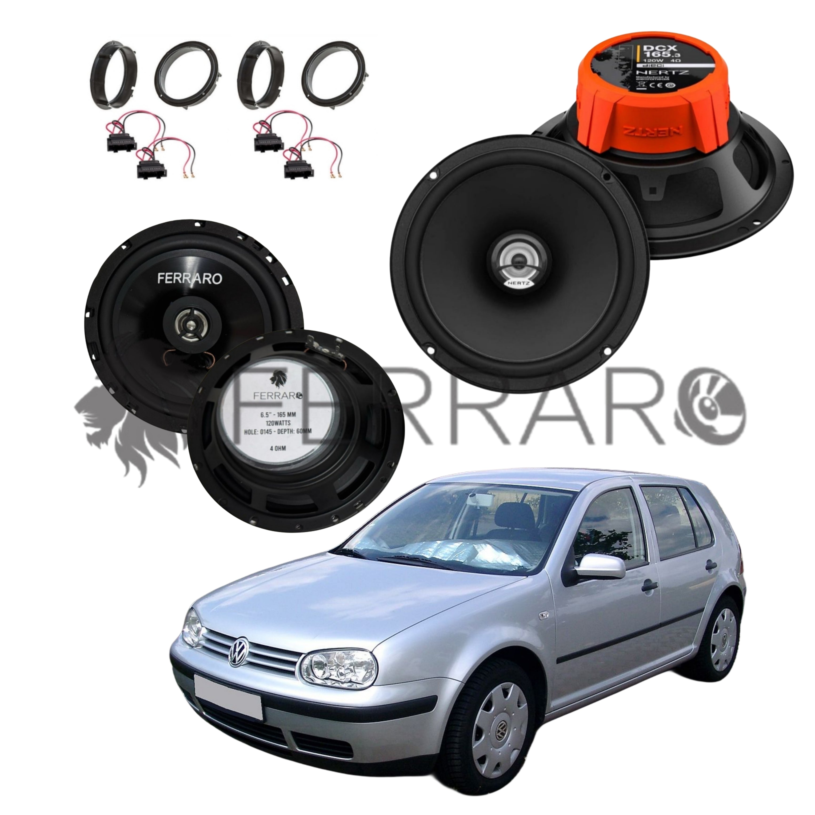 FerraroStore Kit 4 Casse | DCX 165.3 | ASC-652PC | Ant/Post | VW Golf 4ª Serie dal 1997>