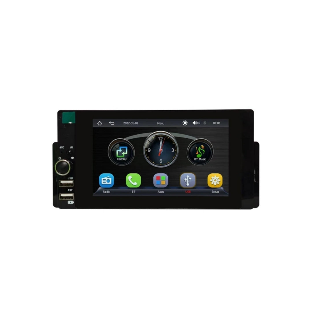Autoradio Universale Fisso | 1Din 5.5"Pollici | Bluetooth | Radio | USB | Navigatore | CarPlay e Android Auto Cablato