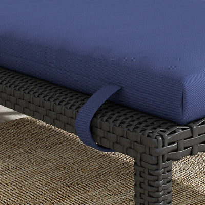 Outsunny Cuscino per Sdraio e Lettino Prendisole in Tessuto con Lacci di Fissaggio, Blu Scuro
