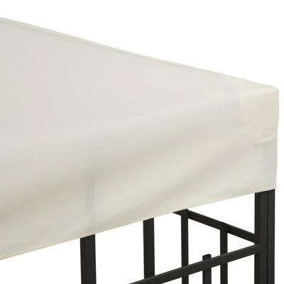 Outsunny Telo Gazebo 3x3 m a 2 Livelli in Poliestere Resistente, Copertura Gazebo 3x3 con 8 Fori di Drenaggio e Cinghie in chiusura a strappo, Crema