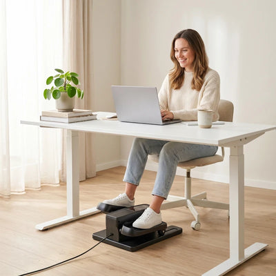 SPORTNOW Mini Ellittica da Scrivania, Manuale/Automatica, 12 Velocità Regolabili per Casa.