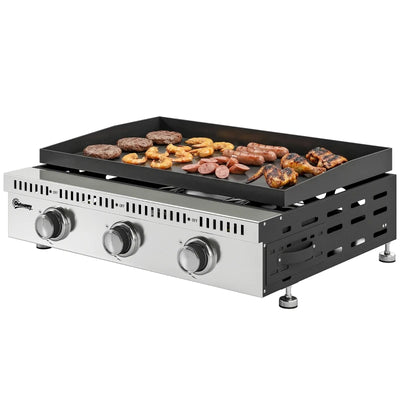 Griglia a Gas Outsunny, portatile da tavolo con vaschetta raccogligrasso, colore nero.