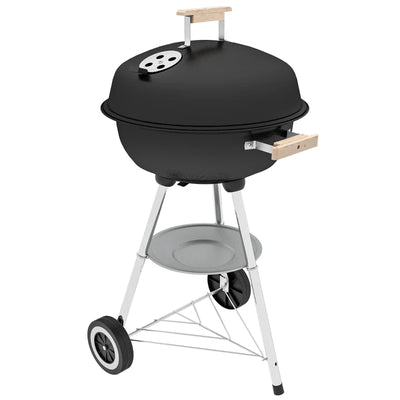 Outsunny Carrello per Barbecue con Piano in Acciaio e Ripiano Richiudibile, Ruote e Ganci, 91x58x76 cm, Nero (Copia)