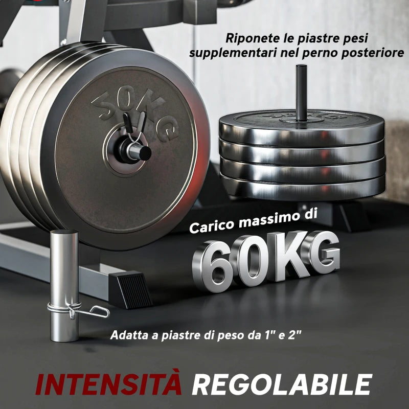 SPORTNOW Macchina per Leg Extension e Leg Curl con Schienale e Cuscinetti Regolabili, 100x90x105 cm, Grigio e Nero