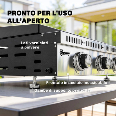 Griglia a Gas Outsunny, portatile da tavolo con vaschetta raccogligrasso, colore nero.
