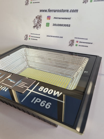 800w LED spotlight - IP66 Spotlight with Solar Panel, Remote Control included, Cold Light, Twilight Energy.