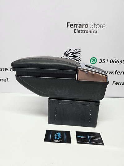 Bracciolo Universale, Per Auto, Poggiabraccio, Alta Qualità, in Pelle, Portaoggetti, Posa Cenere
