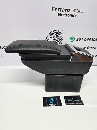 Bracciolo Universale, Per Auto, Poggiabraccio, Alta Qualità, in Pelle, Portaoggetti, Posa Cenere