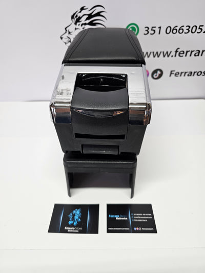 Bracciolo Universale, Per Auto, Poggiabraccio, Alta Qualità, in Pelle, Portaoggetti, Posa Cenere