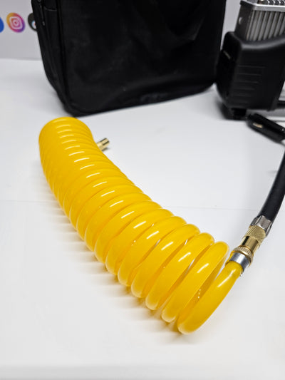 Compressore ad Aria Portatile, Auto, Bici, Moto, Manometro, Doppio Pistone con Manometro, 85L/min, Borsa
