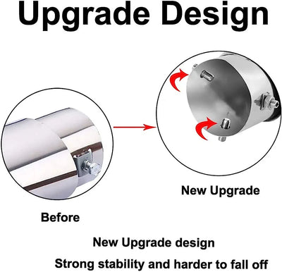 Tubo di Scarico per Auto, Terminale, In Acciaio Inossidabile, Argento Brillante Dritto