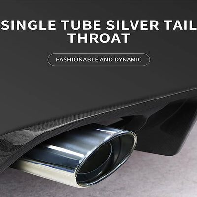 Tubo di Scarico per Auto, Terminale, In Acciaio Inossidabile, Argento Brillante Dritto