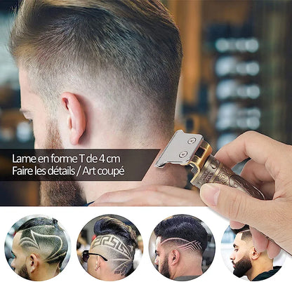 Rasoio a Batteria - Tagliacapelli Uomo Professionale, Barba, Regola Barba e Capelli, Ricarica USB per Uso Domestico
