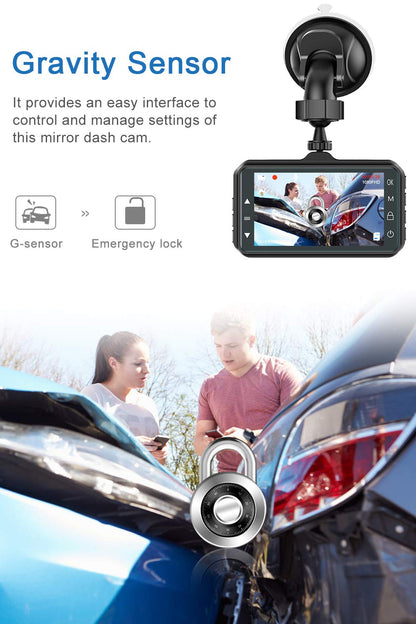 Dash Cam [Universal] - Car Camera, 1080p, 3" Display, 170° Shooting Angle, Micro SD