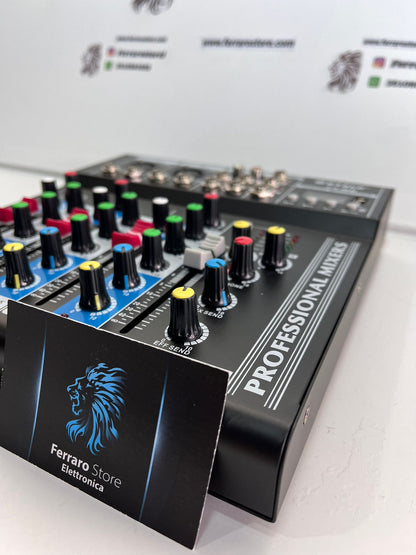 4 Channel Audio Mixer - Professional, USB, Echo-delay DJ, Karaoke, Bluetooth, Live