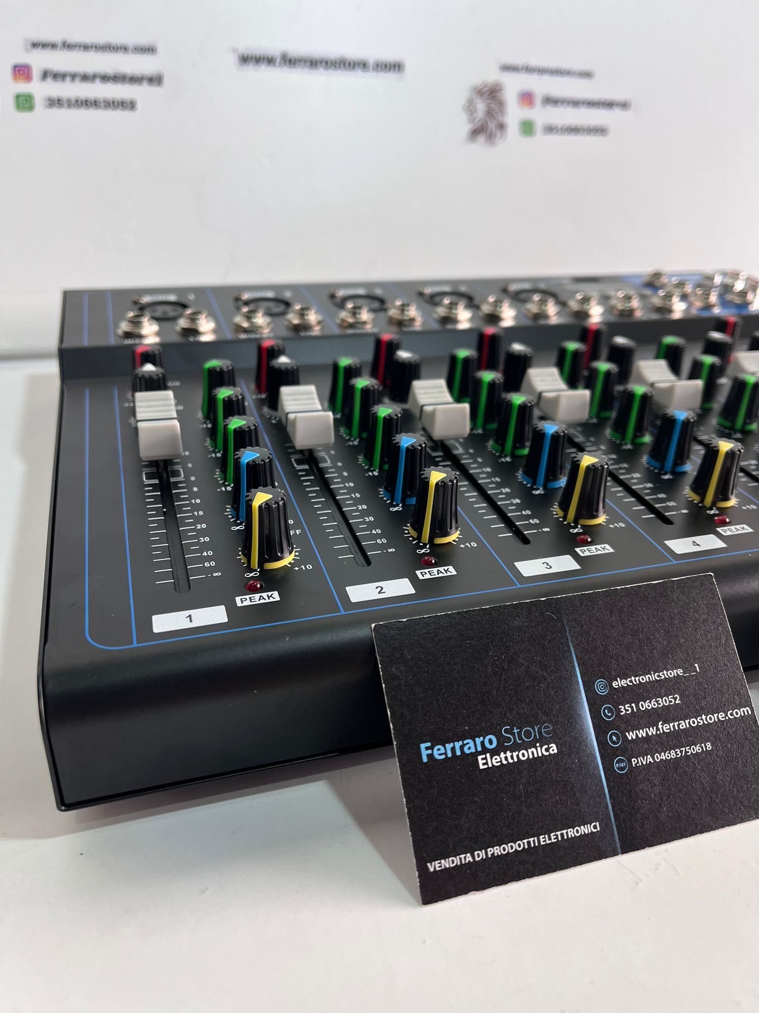 Mixer Audio 7 Canali - Professionale, USB, Bluetooth, DJ, Karaoke, Echo Live, 2x Microfoni in OMAGGIO