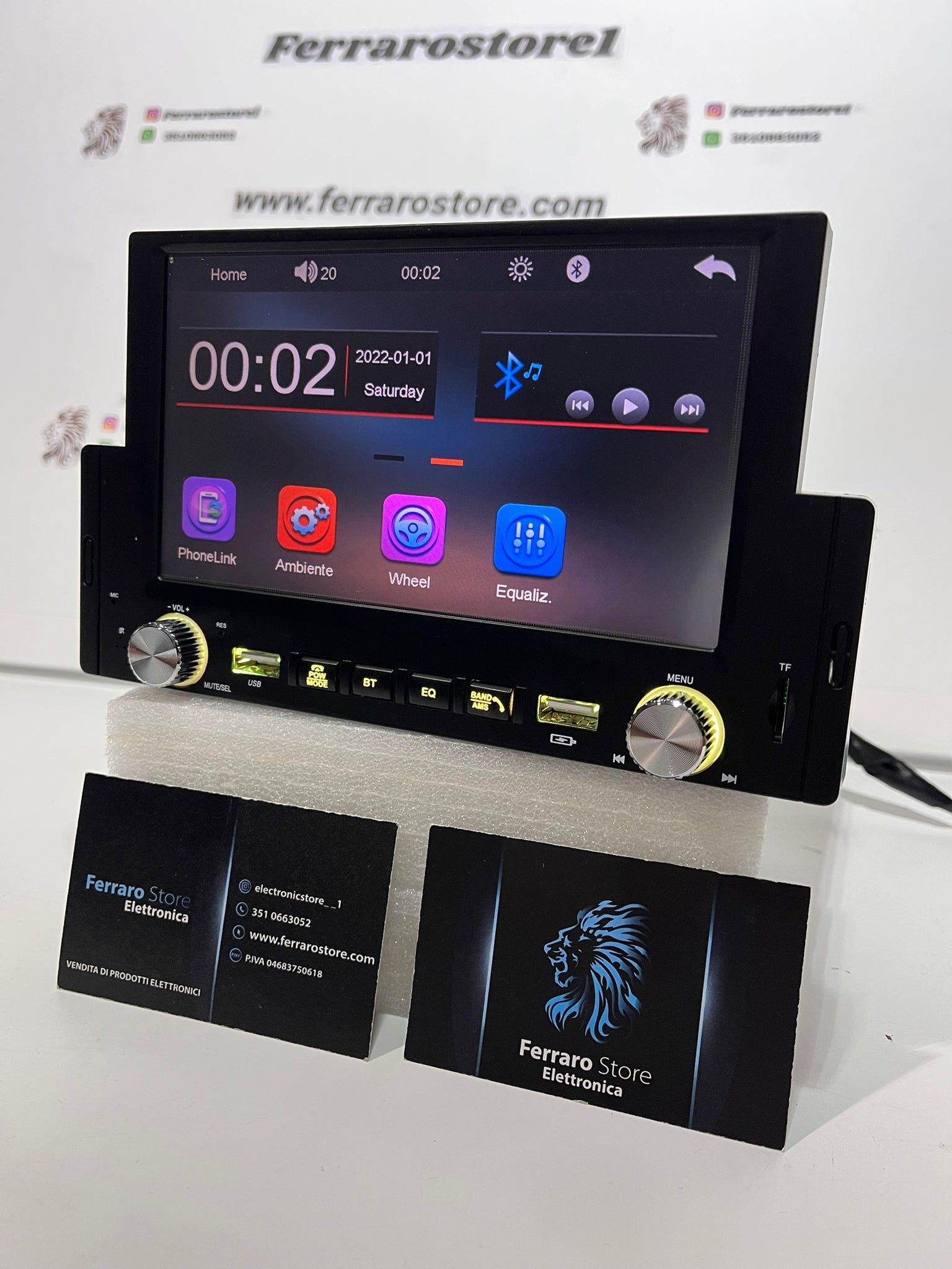 Autoradio Universale [FISSO]- 1Din 6.2" Pollici, Bluetooth, Radio, Doppia USB,  Mirror Link Android e IOS
