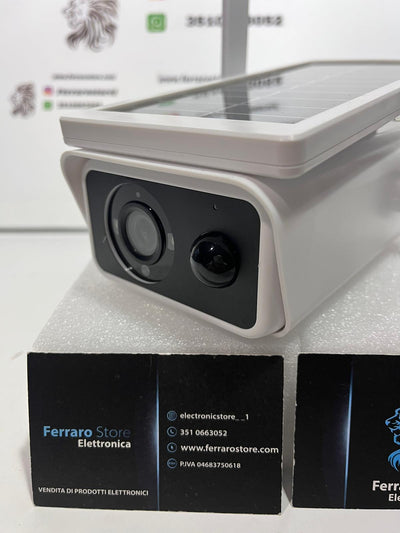 Telecamera Solare Wifi, 2MPX, Infrarossi, Sensore di Movimento, SD, IP67, App