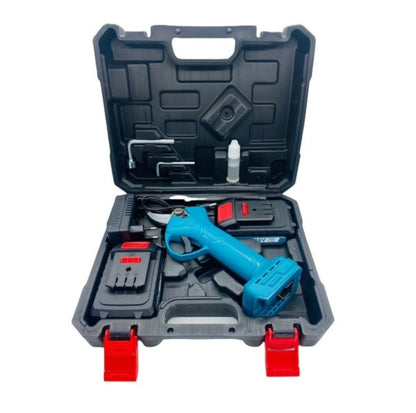 Forbice Da Potatura - Batteria, Kit Completo, Cesoia Tronca Rami, 26v Cordless, 2 Batterie 3.0Ah.
